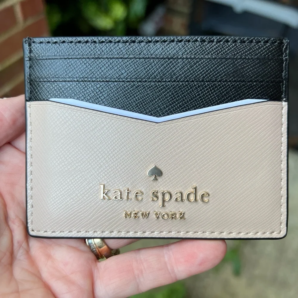 Kate Spade Black and Cream Card Holder - Picture 2 of 5